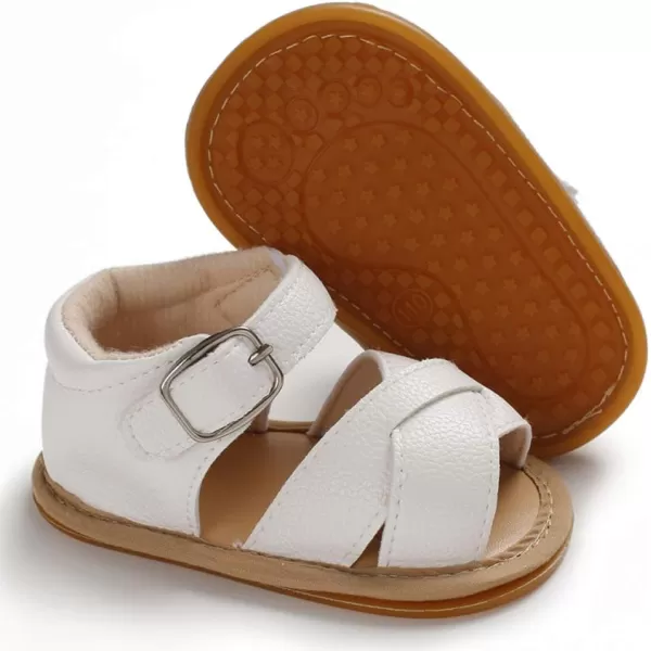 SOFMUO Baby Girls Boys Sparkly Bowknot Sandals Premium Soft AntiSlip Rubber Sole Infant Summer Outdoor Shoes Toddler First WalkersAwhite