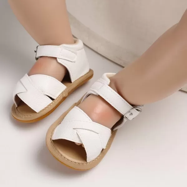 SOFMUO Baby Girls Boys Sparkly Bowknot Sandals Premium Soft AntiSlip Rubber Sole Infant Summer Outdoor Shoes Toddler First WalkersAwhite