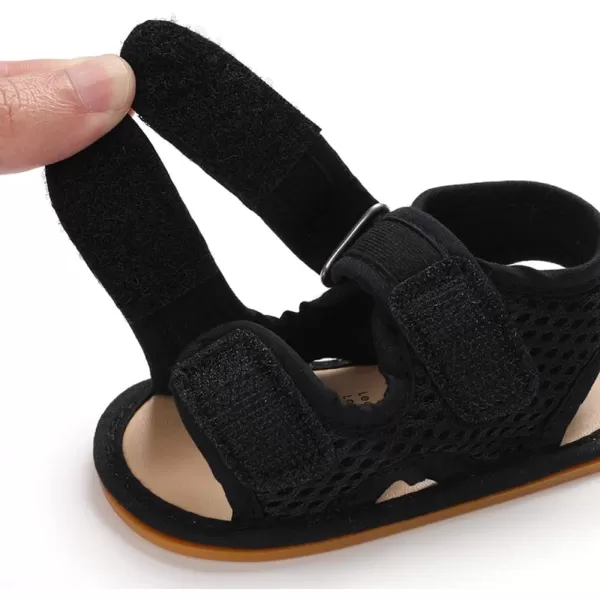 SOFMUO Baby Girls Boys Sparkly Bowknot Sandals Premium Soft AntiSlip Rubber Sole Infant Summer Outdoor Shoes Toddler First WalkersDblack