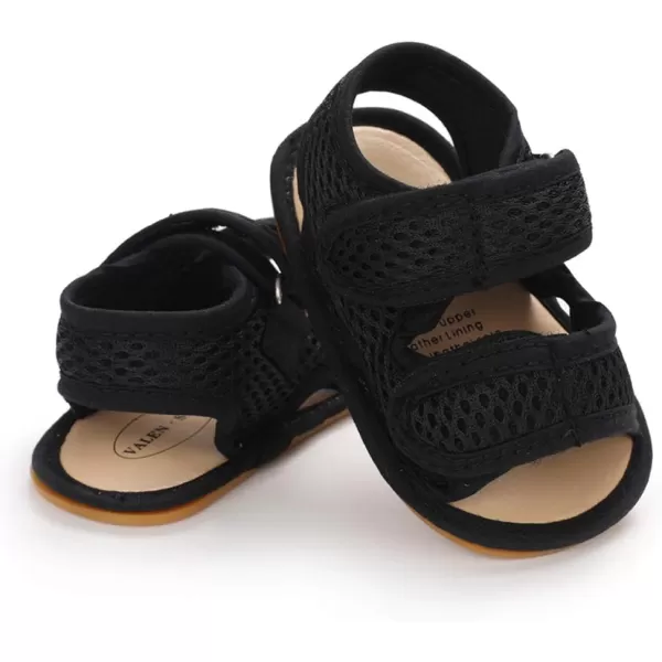 SOFMUO Baby Girls Boys Sparkly Bowknot Sandals Premium Soft AntiSlip Rubber Sole Infant Summer Outdoor Shoes Toddler First WalkersDblack