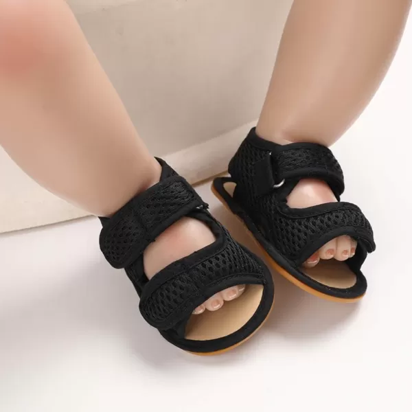 SOFMUO Baby Girls Boys Sparkly Bowknot Sandals Premium Soft AntiSlip Rubber Sole Infant Summer Outdoor Shoes Toddler First WalkersDblack