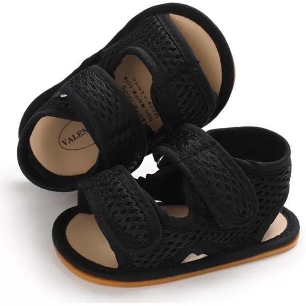 SOFMUO Baby Girls Boys Sparkly Bowknot Sandals Premium Soft AntiSlip Rubber Sole Infant Summer Outdoor Shoes Toddler First WalkersDblack