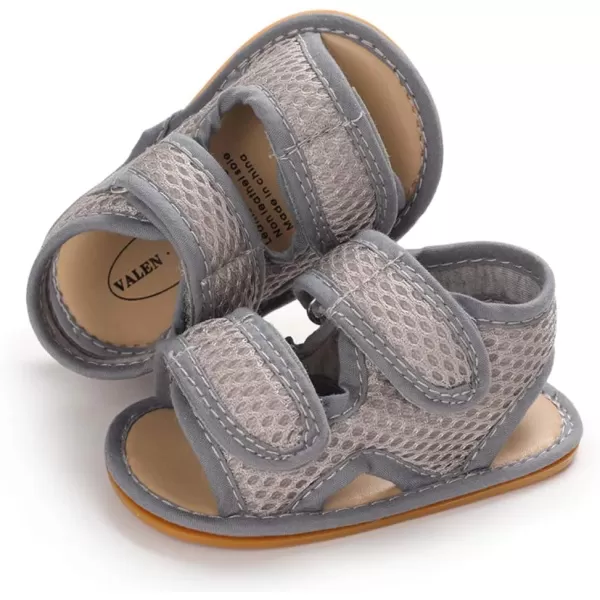 SOFMUO Baby Girls Boys Sparkly Bowknot Sandals Premium Soft AntiSlip Rubber Sole Infant Summer Outdoor Shoes Toddler First WalkersDgrey
