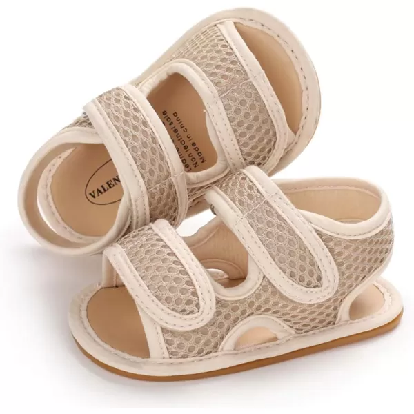 SOFMUO Baby Girls Boys Sparkly Bowknot Sandals Premium Soft AntiSlip Rubber Sole Infant Summer Outdoor Shoes Toddler First WalkersDkhaki