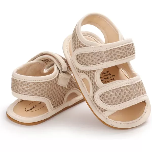 SOFMUO Baby Girls Boys Sparkly Bowknot Sandals Premium Soft AntiSlip Rubber Sole Infant Summer Outdoor Shoes Toddler First WalkersDkhaki