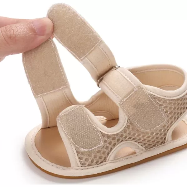 SOFMUO Baby Girls Boys Sparkly Bowknot Sandals Premium Soft AntiSlip Rubber Sole Infant Summer Outdoor Shoes Toddler First WalkersDkhaki