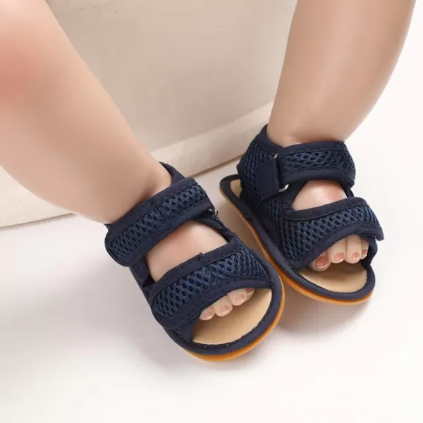 SOFMUO Baby Girls Boys Sparkly Bowknot Sandals Premium Soft AntiSlip Rubber Sole Infant Summer Outdoor Shoes Toddler First WalkersDnavy