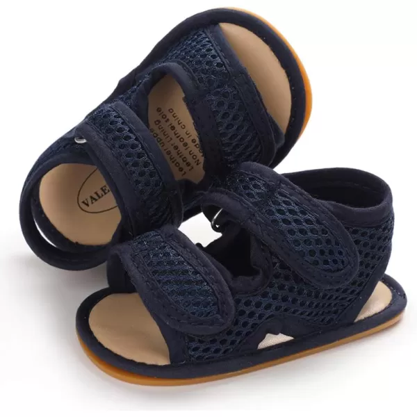 SOFMUO Baby Girls Boys Sparkly Bowknot Sandals Premium Soft AntiSlip Rubber Sole Infant Summer Outdoor Shoes Toddler First WalkersDnavy