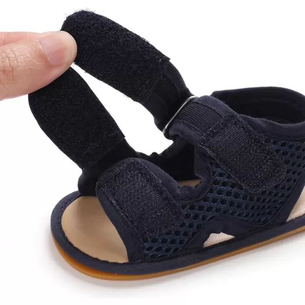SOFMUO Baby Girls Boys Sparkly Bowknot Sandals Premium Soft AntiSlip Rubber Sole Infant Summer Outdoor Shoes Toddler First WalkersDnavy