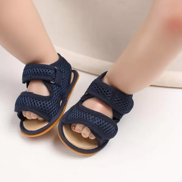 SOFMUO Baby Girls Boys Sparkly Bowknot Sandals Premium Soft AntiSlip Rubber Sole Infant Summer Outdoor Shoes Toddler First WalkersDnavy