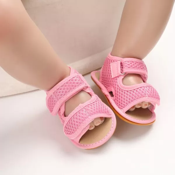 SOFMUO Baby Girls Boys Sparkly Bowknot Sandals Premium Soft AntiSlip Rubber Sole Infant Summer Outdoor Shoes Toddler First WalkersDpink