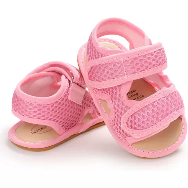 SOFMUO Baby Girls Boys Sparkly Bowknot Sandals Premium Soft AntiSlip Rubber Sole Infant Summer Outdoor Shoes Toddler First WalkersDpink