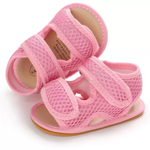 SOFMUO Baby Girls Boys Sparkly Bowknot Sandals Premium Soft AntiSlip Rubber Sole Infant Summer Outdoor Shoes Toddler First WalkersDpink