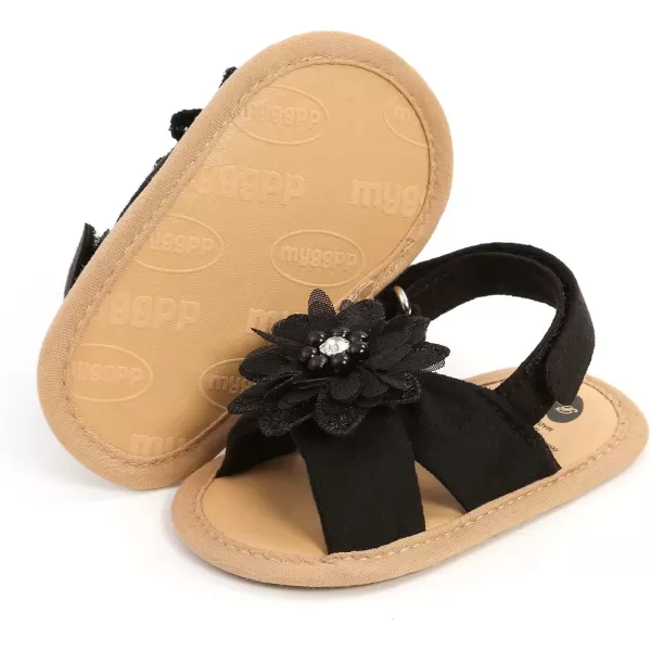 SOFMUO Baby Girls Floral Closed Toe Sandals NonSlip Soft Rubber Sole Infant Toddler Summer Walking ShoesA03Pink