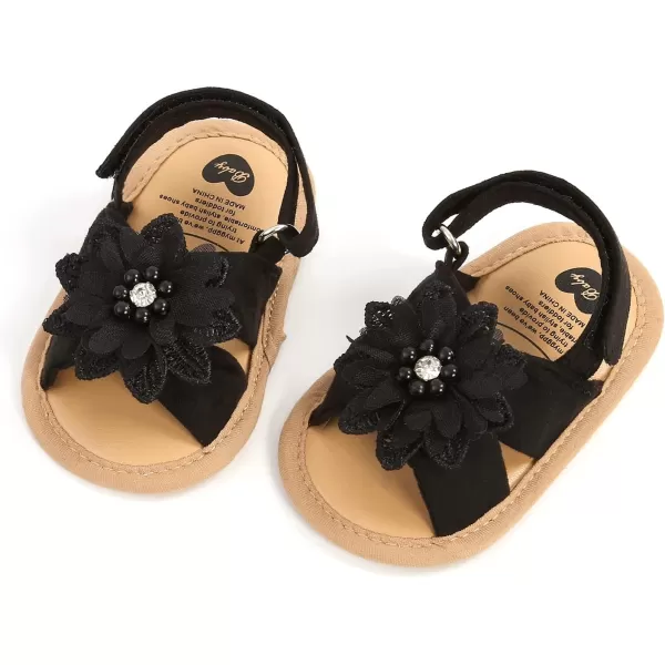 SOFMUO Baby Girls Floral Closed Toe Sandals NonSlip Soft Rubber Sole Infant Toddler Summer Walking ShoesA03Pink