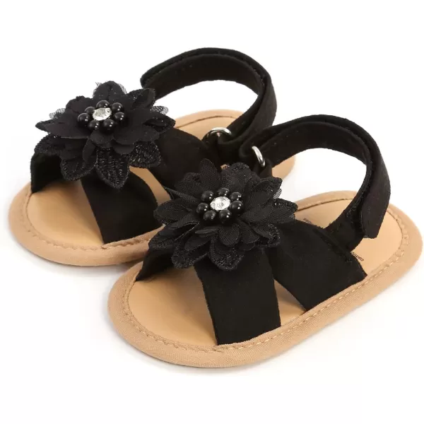 SOFMUO Baby Girls Floral Closed Toe Sandals NonSlip Soft Rubber Sole Infant Toddler Summer Walking ShoesA03Pink