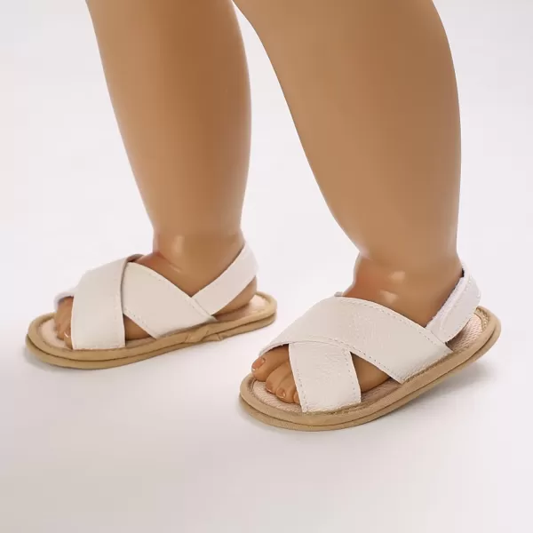 SOFMUO Baby Girls Floral Closed Toe Sandals NonSlip Soft Rubber Sole Infant Toddler Summer Walking ShoesA05White