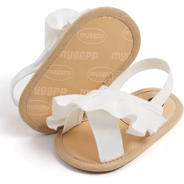 SOFMUO Baby Girls Floral Closed Toe Sandals NonSlip Soft Rubber Sole Infant Toddler Summer Walking ShoesA06White