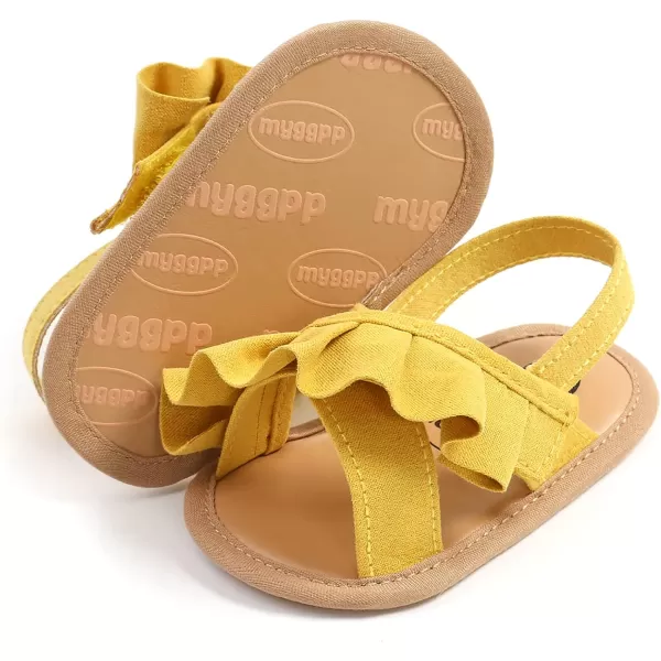 SOFMUO Baby Girls Floral Closed Toe Sandals NonSlip Soft Rubber Sole Infant Toddler Summer Walking ShoesA06Yellow