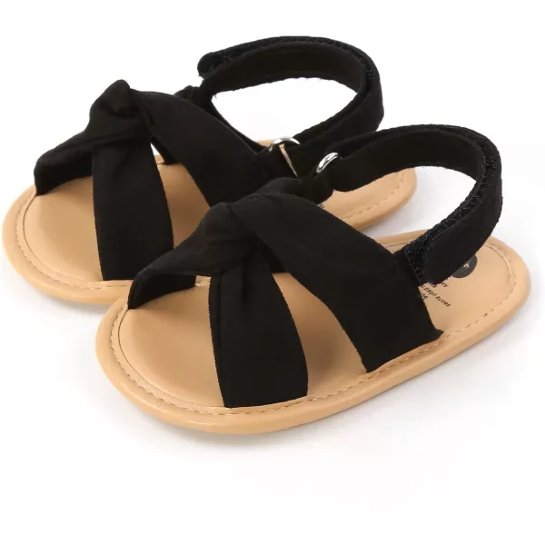 SOFMUO Baby Girls Floral Closed Toe Sandals NonSlip Soft Rubber Sole Infant Toddler Summer Walking ShoesA1Black