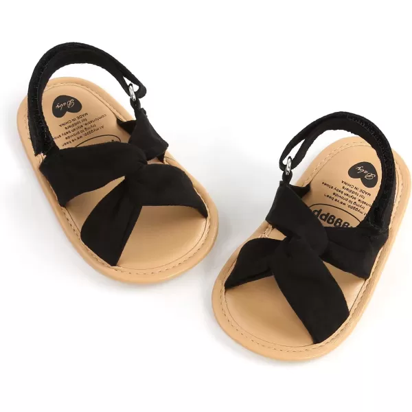SOFMUO Baby Girls Floral Closed Toe Sandals NonSlip Soft Rubber Sole Infant Toddler Summer Walking ShoesA1Black