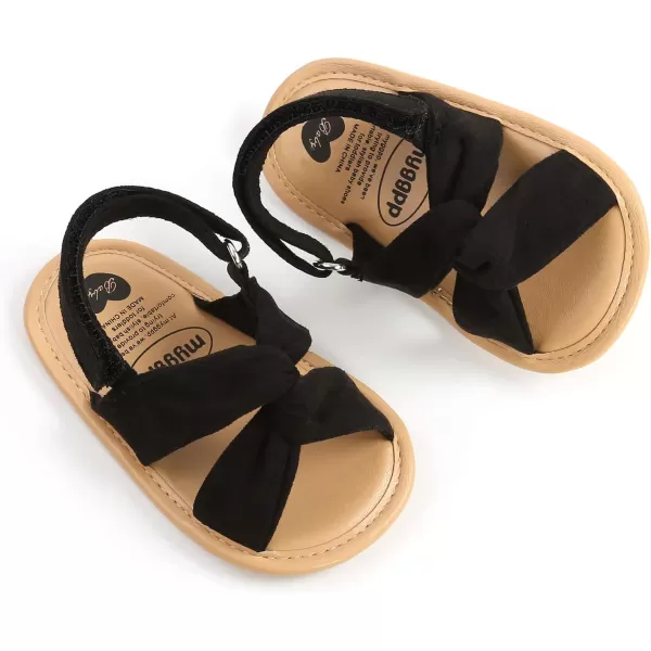 SOFMUO Baby Girls Floral Closed Toe Sandals NonSlip Soft Rubber Sole Infant Toddler Summer Walking ShoesA1Black