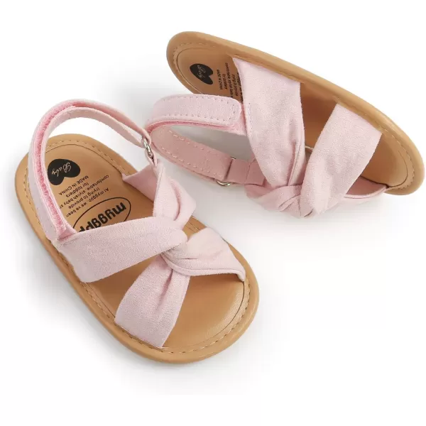 SOFMUO Baby Girls Floral Closed Toe Sandals NonSlip Soft Rubber Sole Infant Toddler Summer Walking ShoesA1Pink
