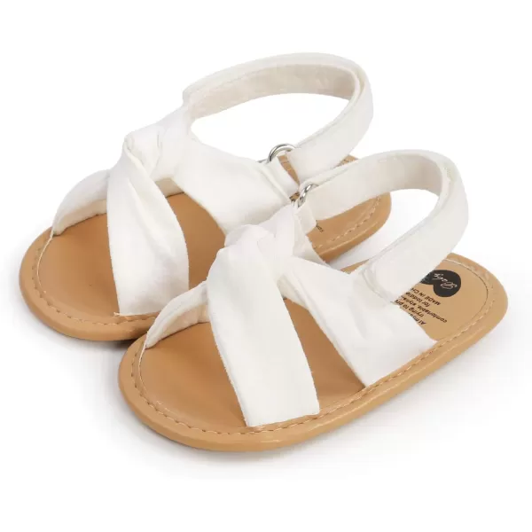 SOFMUO Baby Girls Floral Closed Toe Sandals NonSlip Soft Rubber Sole Infant Toddler Summer Walking ShoesA1White
