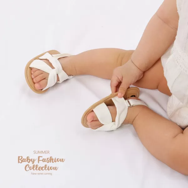 SOFMUO Baby Girls Floral Closed Toe Sandals NonSlip Soft Rubber Sole Infant Toddler Summer Walking ShoesA1White