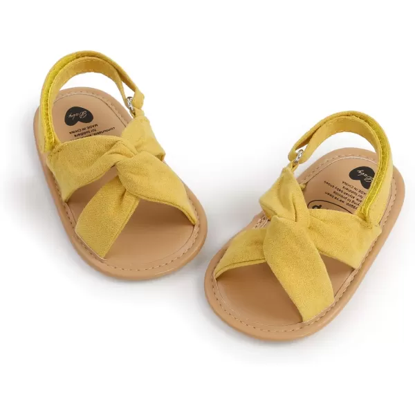 SOFMUO Baby Girls Floral Closed Toe Sandals NonSlip Soft Rubber Sole Infant Toddler Summer Walking ShoesA1Yellow