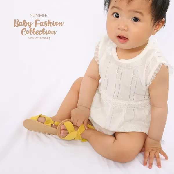 SOFMUO Baby Girls Floral Closed Toe Sandals NonSlip Soft Rubber Sole Infant Toddler Summer Walking ShoesA1Yellow