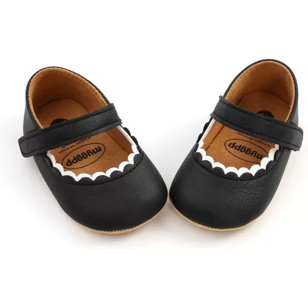 SOFMUO Baby Girls Mary Jane Flats with Bowknot Ballet Slippers Toddler First Walkers Infant Princess Wedding Christmas Dress ShoesA01Black