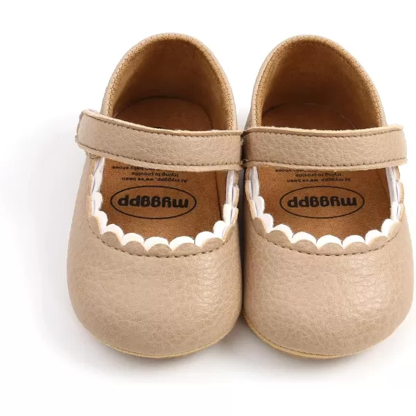 SOFMUO Baby Girls Mary Jane Flats with Bowknot Ballet Slippers Toddler First Walkers Infant Princess Wedding Christmas Dress ShoesA01Khaki