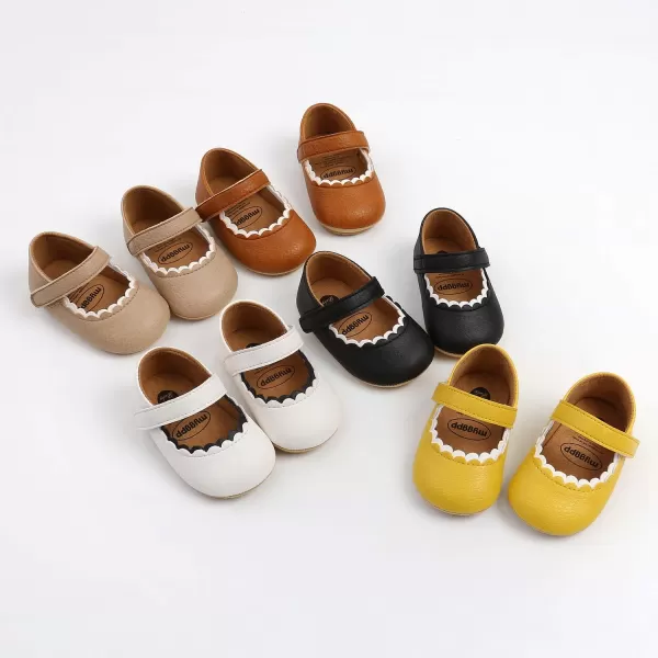 SOFMUO Baby Girls Mary Jane Flats with Bowknot Ballet Slippers Toddler First Walkers Infant Princess Wedding Christmas Dress ShoesA01Khaki