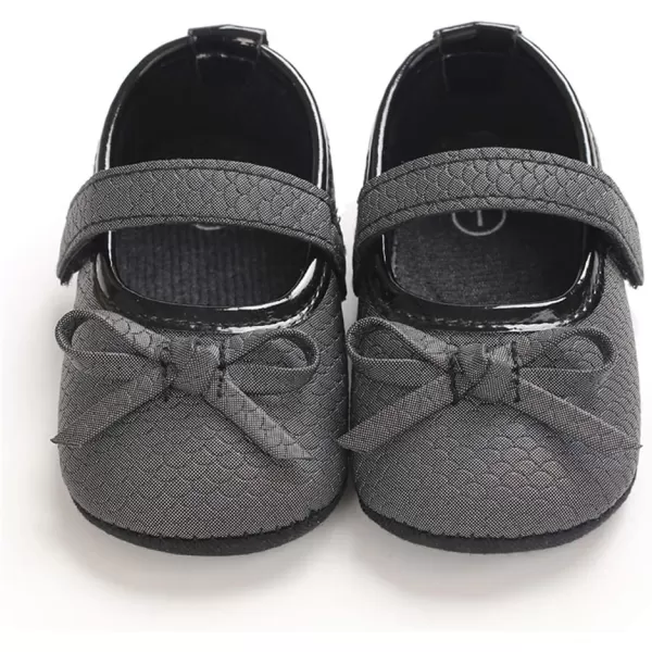 SOFMUO Baby Girls Mary Jane Flats with Bowknot Ballet Slippers Toddler First Walkers Infant Princess Wedding Christmas Dress ShoesBBlack