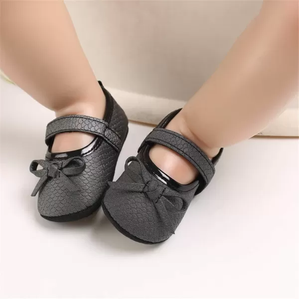 SOFMUO Baby Girls Mary Jane Flats with Bowknot Ballet Slippers Toddler First Walkers Infant Princess Wedding Christmas Dress ShoesBBlack
