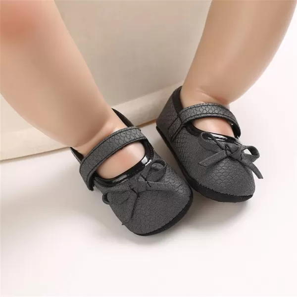 SOFMUO Baby Girls Mary Jane Flats with Bowknot Ballet Slippers Toddler First Walkers Infant Princess Wedding Christmas Dress ShoesBBlack