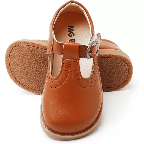 SOFMUO Toddler Girl Mary Jane Shoes Bowknot Ballet Flats for Little Girls Party School Wedding Uniform Princess Dress ShoesCBrown