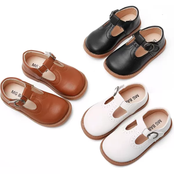 SOFMUO Toddler Girl Mary Jane Shoes Bowknot Ballet Flats for Little Girls Party School Wedding Uniform Princess Dress ShoesCBrown