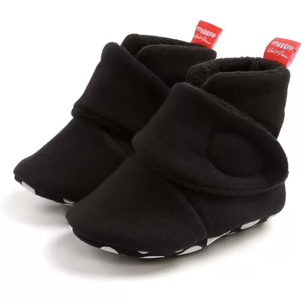 SOFMUO Unisex Baby Girl Boy Slippers Lightweight NonSlip Indoor Moccasins House Shoes Toddler BootiesA00Black
