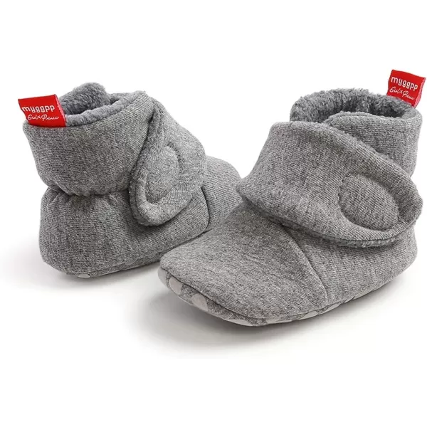 SOFMUO Unisex Baby Girl Boy Slippers Lightweight NonSlip Indoor Moccasins House Shoes Toddler BootiesA00Grey