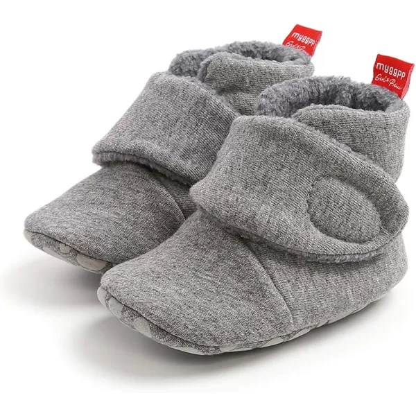 SOFMUO Unisex Baby Girl Boy Slippers Lightweight NonSlip Indoor Moccasins House Shoes Toddler BootiesA00Grey