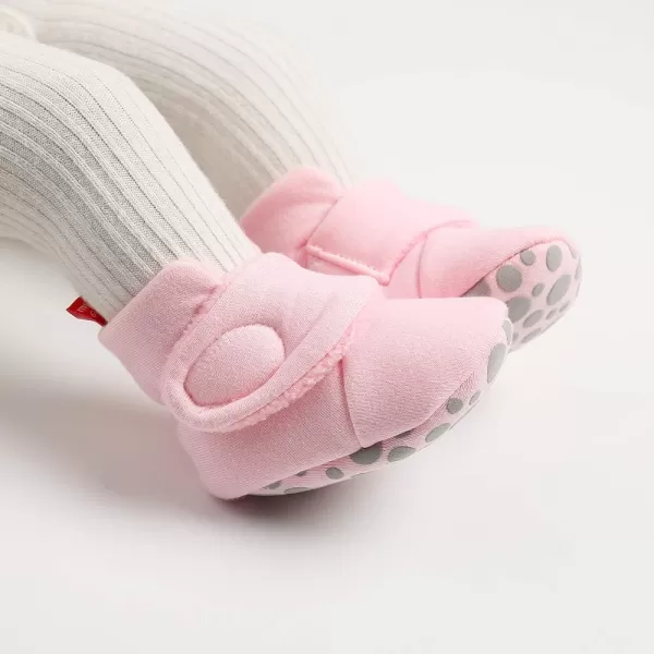 SOFMUO Unisex Baby Girl Boy Slippers Lightweight NonSlip Indoor Moccasins House Shoes Toddler BootiesA00Pink