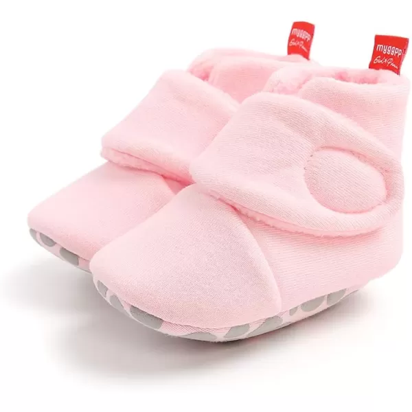 SOFMUO Unisex Baby Girl Boy Slippers Lightweight NonSlip Indoor Moccasins House Shoes Toddler BootiesA00Pink