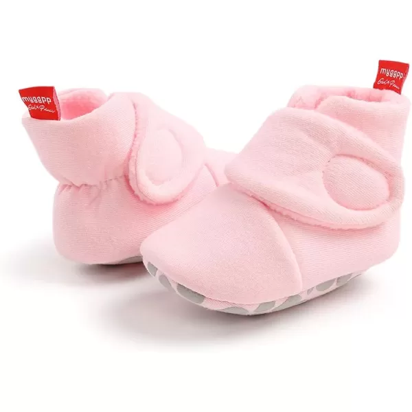 SOFMUO Unisex Baby Girl Boy Slippers Lightweight NonSlip Indoor Moccasins House Shoes Toddler BootiesA00Pink