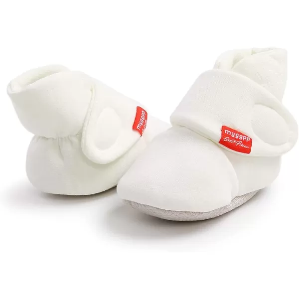 SOFMUO Unisex Baby Girl Boy Slippers Lightweight NonSlip Indoor Moccasins House Shoes Toddler BootiesA00White