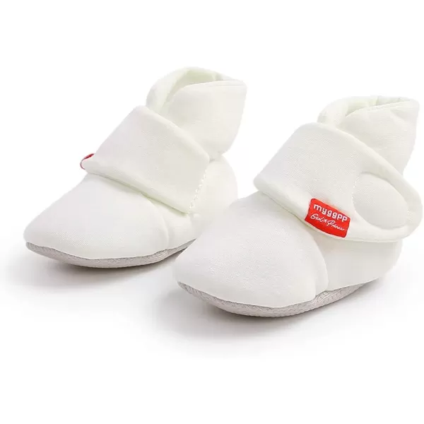 SOFMUO Unisex Baby Girl Boy Slippers Lightweight NonSlip Indoor Moccasins House Shoes Toddler BootiesA00White