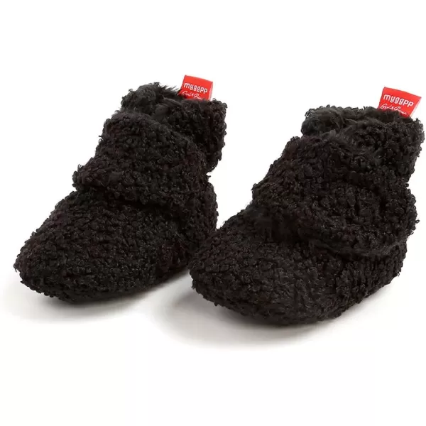 SOFMUO Unisex Baby Girl Boy Slippers Lightweight NonSlip Indoor Moccasins House Shoes Toddler BootiesA01Black