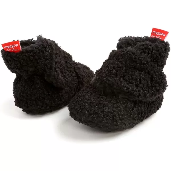 SOFMUO Unisex Baby Girl Boy Slippers Lightweight NonSlip Indoor Moccasins House Shoes Toddler BootiesA01Black