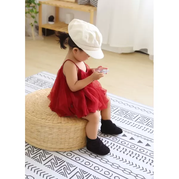 SOFMUO Unisex Baby Girl Boy Slippers Lightweight NonSlip Indoor Moccasins House Shoes Toddler BootiesA01Black